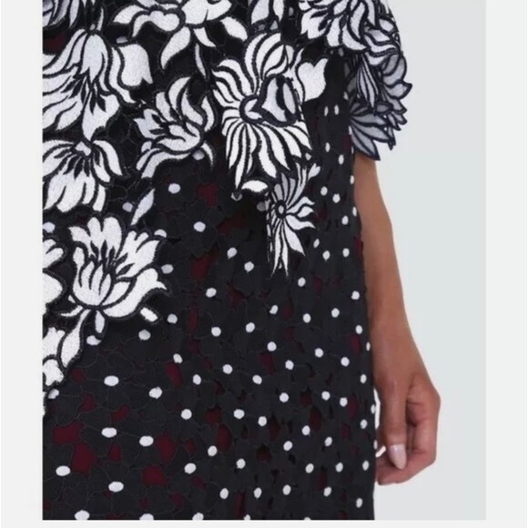 Self-Portrait Millie Layered Guipure Layered Lace Asymmetric Sleeveless Dress - Picture 4 of 12